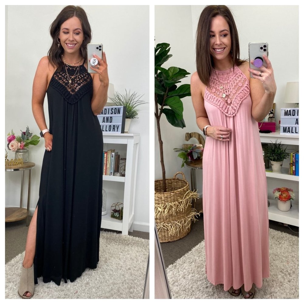 Madison + Mallory Feeling It Crochet Maxi in Lavender Size Medium